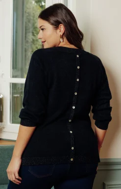 Toscane Boutique Pulls & Cardigans|Pull avec fil fantaisie NOIR