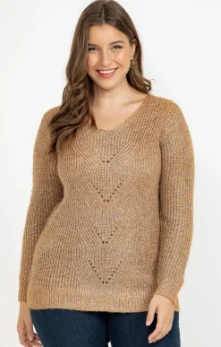 Toscane Boutique Pulls & Cardigans|Pull col V CAMEL