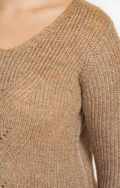 Toscane Boutique Pulls & Cardigans|Pull col V CAMEL