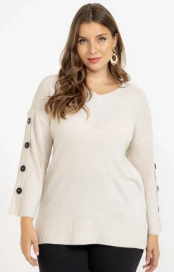 Toscane Boutique Pulls & Cardigans|Pull col V BEIGE
