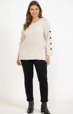 Toscane Boutique Pulls & Cardigans|Pull col V BEIGE