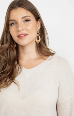 Toscane Boutique Pulls & Cardigans|Pull col V BEIGE