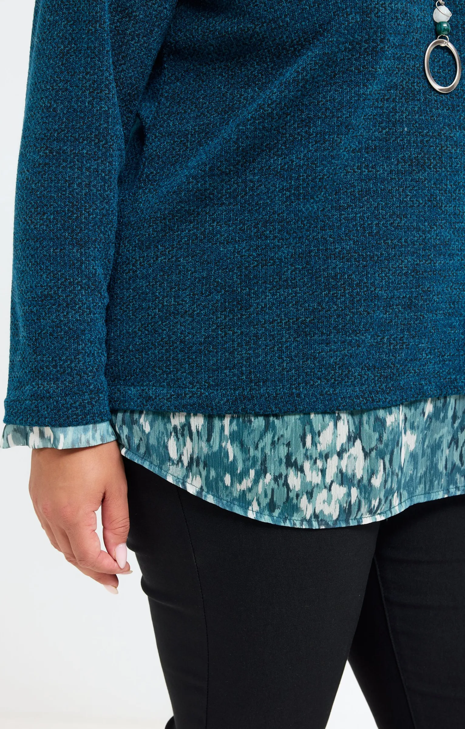 Toscane Boutique Pulls & Cardigans|Pull 2-en-1 avec collier VERT CONIFERE