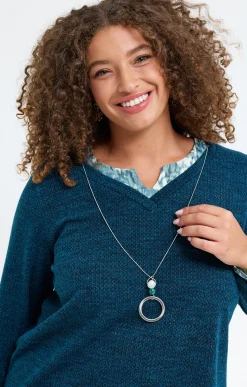 Toscane Boutique Pulls & Cardigans|Pull 2-en-1 avec collier VERT CONIFERE