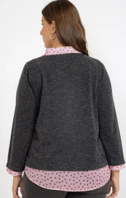Toscane Boutique Pulls & Cardigans|Pull 2-en-1 avec collier ANTHRACITE