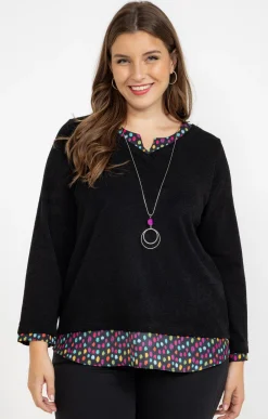 Toscane Boutique Pulls & Cardigans|Pull 2-en-1 avec collier NOIR