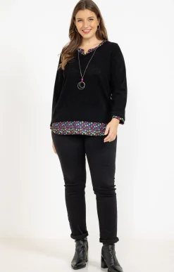 Toscane Boutique Pulls & Cardigans|Pull 2-en-1 avec collier NOIR