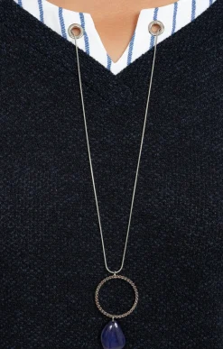 Toscane Boutique Pulls & Cardigans|Pull 2-en-1 avec empiècement à rayures MARINE