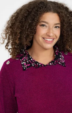 Toscane Boutique Pulls & Cardigans|Pull 2-en-1 avec fil lurex FUCHSIA