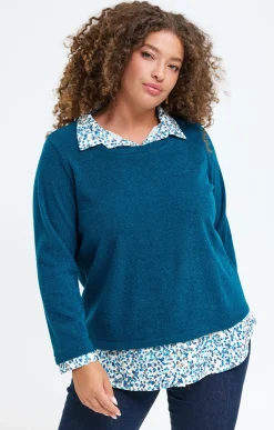 Toscane Boutique Pulls & Cardigans|Pull 2-en-1 empiècement fantaisie CANARD