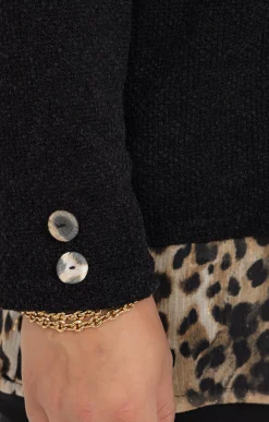 Toscane Boutique Pulls & Cardigans|Pull 2-en-1 imprimé léopard NOIR