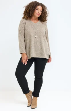 Toscane Boutique Pulls & Cardigans|Pull en maille brillante et collier AVOINE