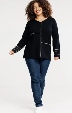 Toscane Boutique Pulls & Cardigans|Pull graphique NOIR