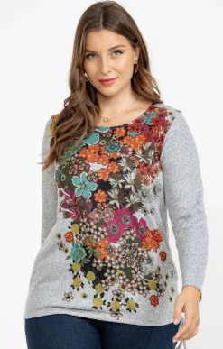 Toscane Boutique Pulls & Cardigans|Pull imprimé fantaisie GRIS
