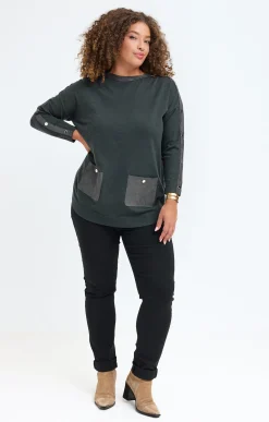 Toscane Boutique Pulls & Cardigans|Pull patch à poches KAKI