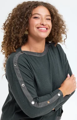 Toscane Boutique Pulls & Cardigans|Pull patch à poches KAKI