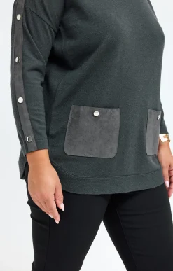 Toscane Boutique Pulls & Cardigans|Pull patch à poches KAKI