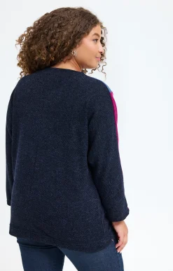 Toscane Boutique Pulls & Cardigans|Pull patch avec collier ROSE VIF