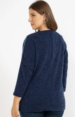 Toscane Boutique Pulls & Cardigans|Pull patch en jean MARINE