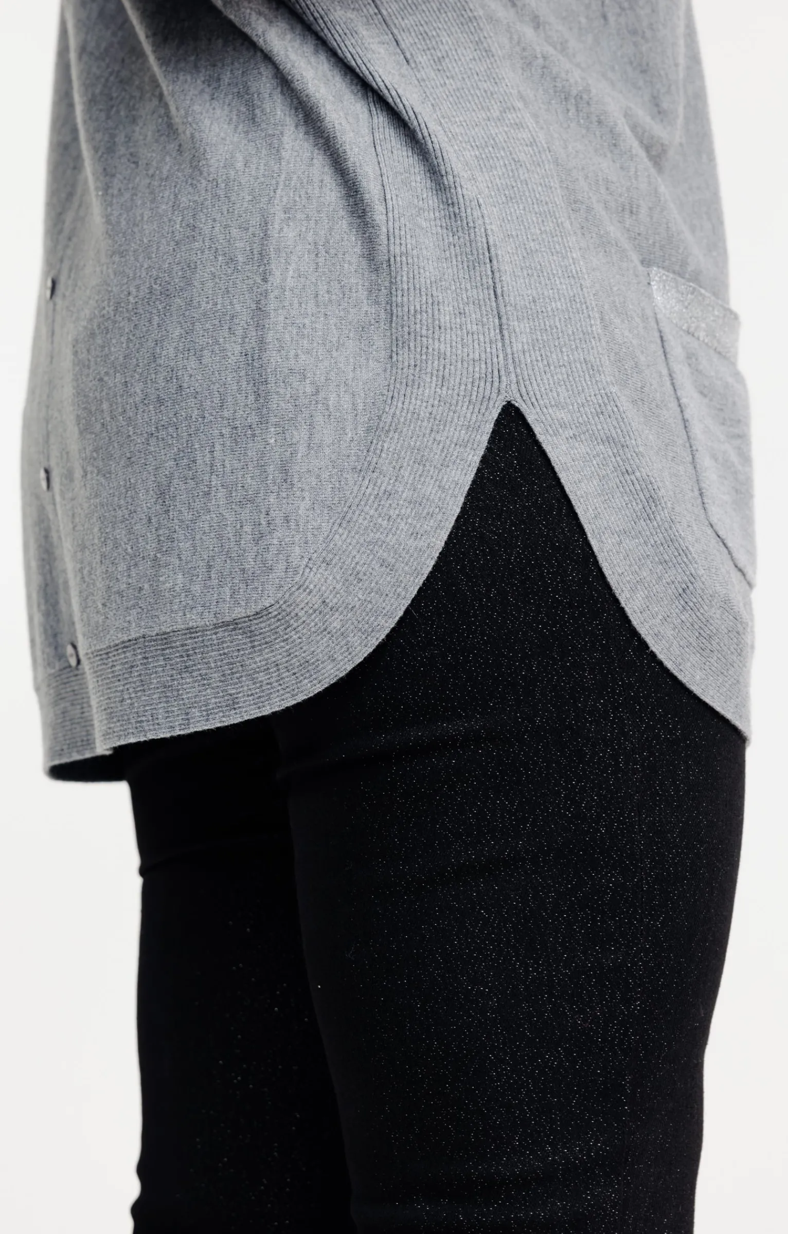 Toscane Boutique Pulls & Cardigans|Pull uni avec poches GRIS MOYEN