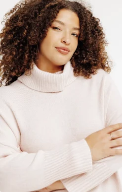 Toscane Boutique Pulls & Cardigans|Pull uni col montant ROSE