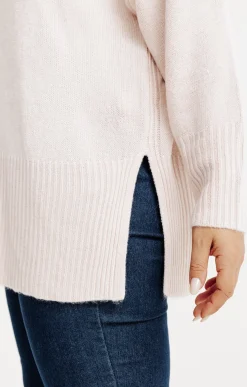 Toscane Boutique Pulls & Cardigans|Pull uni col montant ROSE