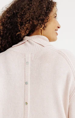 Toscane Boutique Pulls & Cardigans|Pull uni col montant ROSE