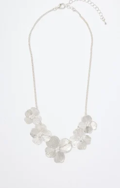 Toscane Boutique Accessoires|Ras-de-cou 5 fleurs silver ARGENT