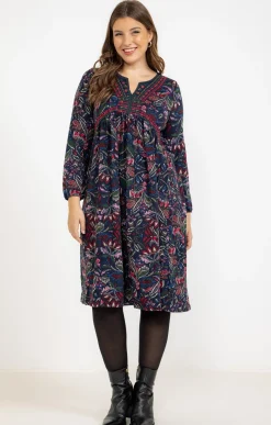 Toscane Boutique Robes|Robe en maille avec col plastron MARINE