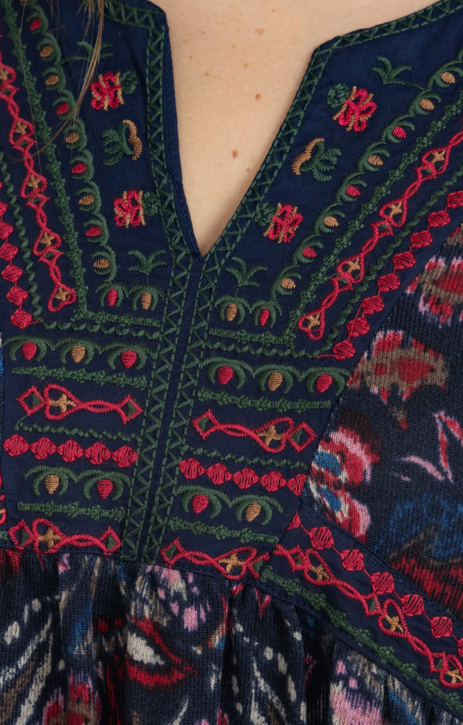 Toscane Boutique Robes|Robe en maille avec col plastron MARINE