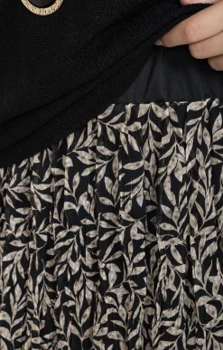 Toscane Boutique Robes|Robe longue 2-en-1 pull et collier NOIR