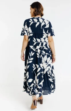 Toscane Boutique Robes|Robe longue imprimé fleuri MARINE