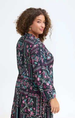 Toscane Boutique Robes|Robe longue imprimée SMOKE GREEN