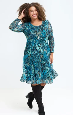 Toscane Boutique Robes|Robe patineuse en dentelle et collier MARINE