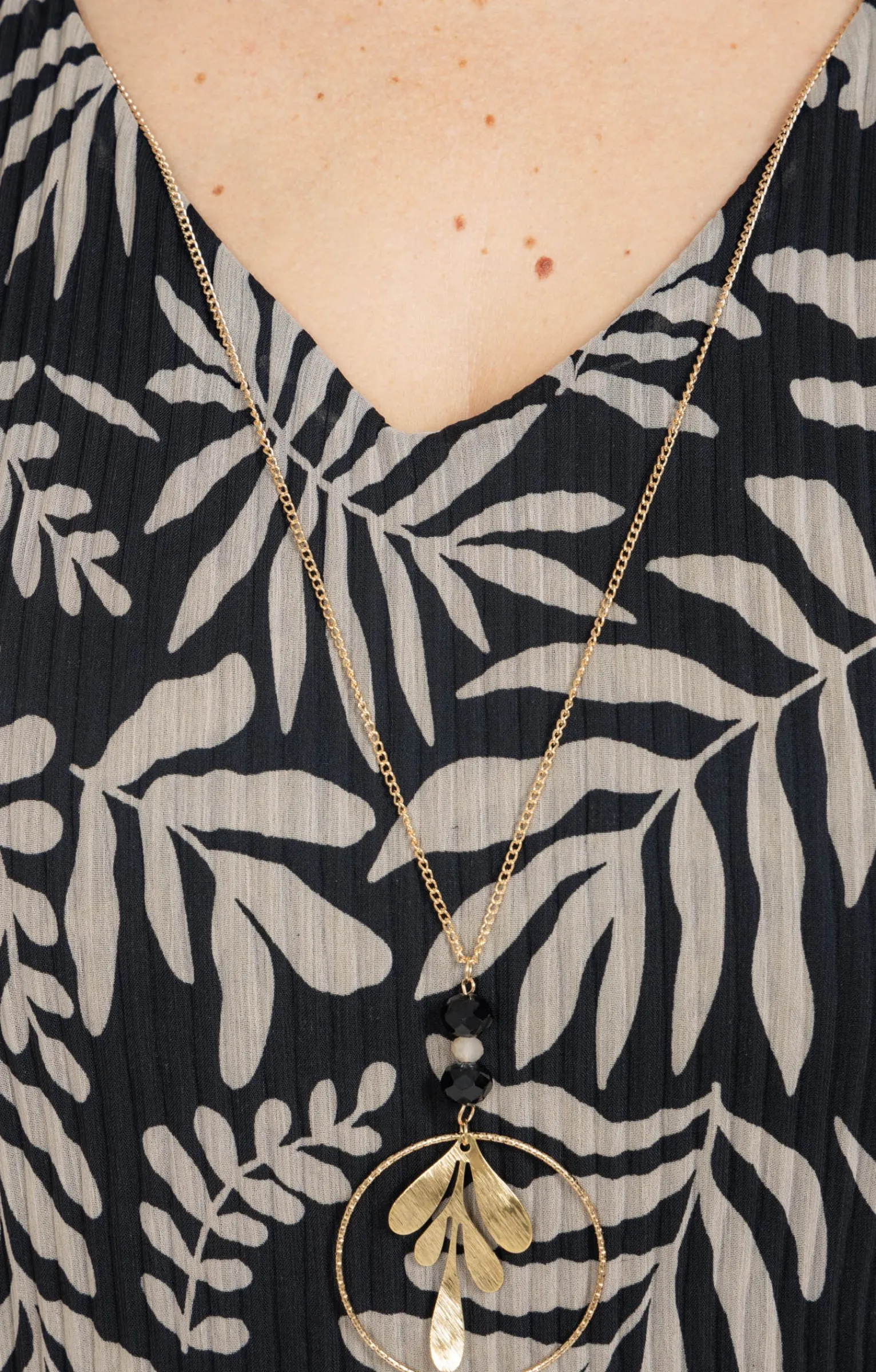 Toscane Boutique Robes|Robe plissée et imprimée NOIR