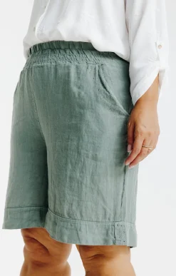 Toscane Boutique Pantalons|Short large en lin KAKI CLAIR
