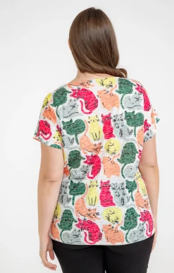 Toscane Boutique Tee-shirts|Tee-shirt à imprimé chats LAPIS