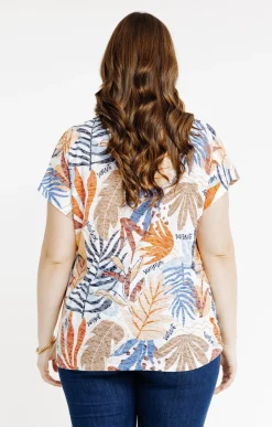 Toscane Boutique Tee-shirts|Tee-shirt à imprimé feuilles TOMATE