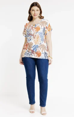 Toscane Boutique Tee-shirts|Tee-shirt à imprimé feuilles TOMATE