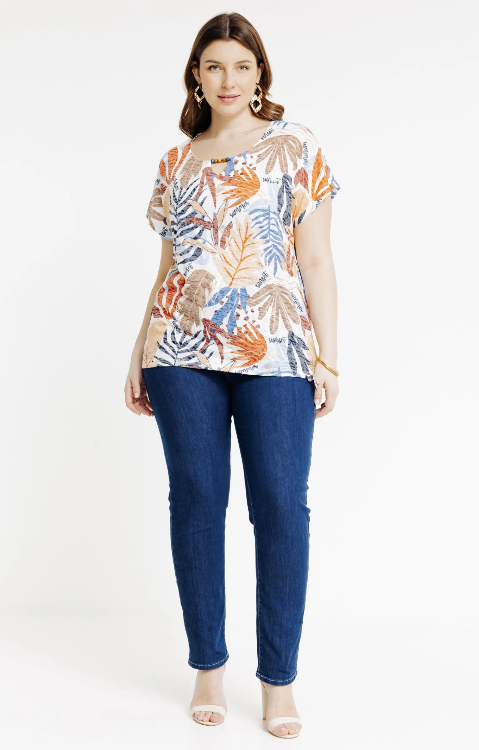 Toscane Boutique Tee-shirts|Tee-shirt à imprimé feuilles TOMATE