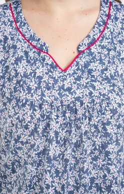 Toscane Boutique Tee-shirts|Tee-shirt à imprimé fleurs BLEU