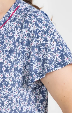 Toscane Boutique Tee-shirts|Tee-shirt à imprimé fleurs BLEU