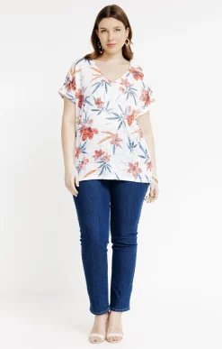 Toscane Boutique Tee-shirts|Tee-shirt à imprimé fleurs CELADON