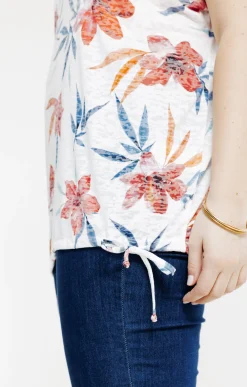 Toscane Boutique Tee-shirts|Tee-shirt à imprimé fleurs CELADON
