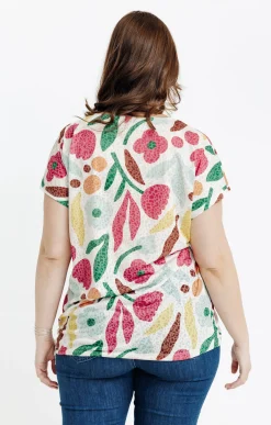 Toscane Boutique Tee-shirts|Tee-shirt à imprimé floral BLANC