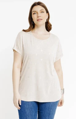 Toscane Boutique Tee-shirts|Tee-shirt à imprimé foil SABLE