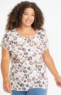 Toscane Boutique Tee-shirts|Tee-shirt à imprimé léopard HAVANE