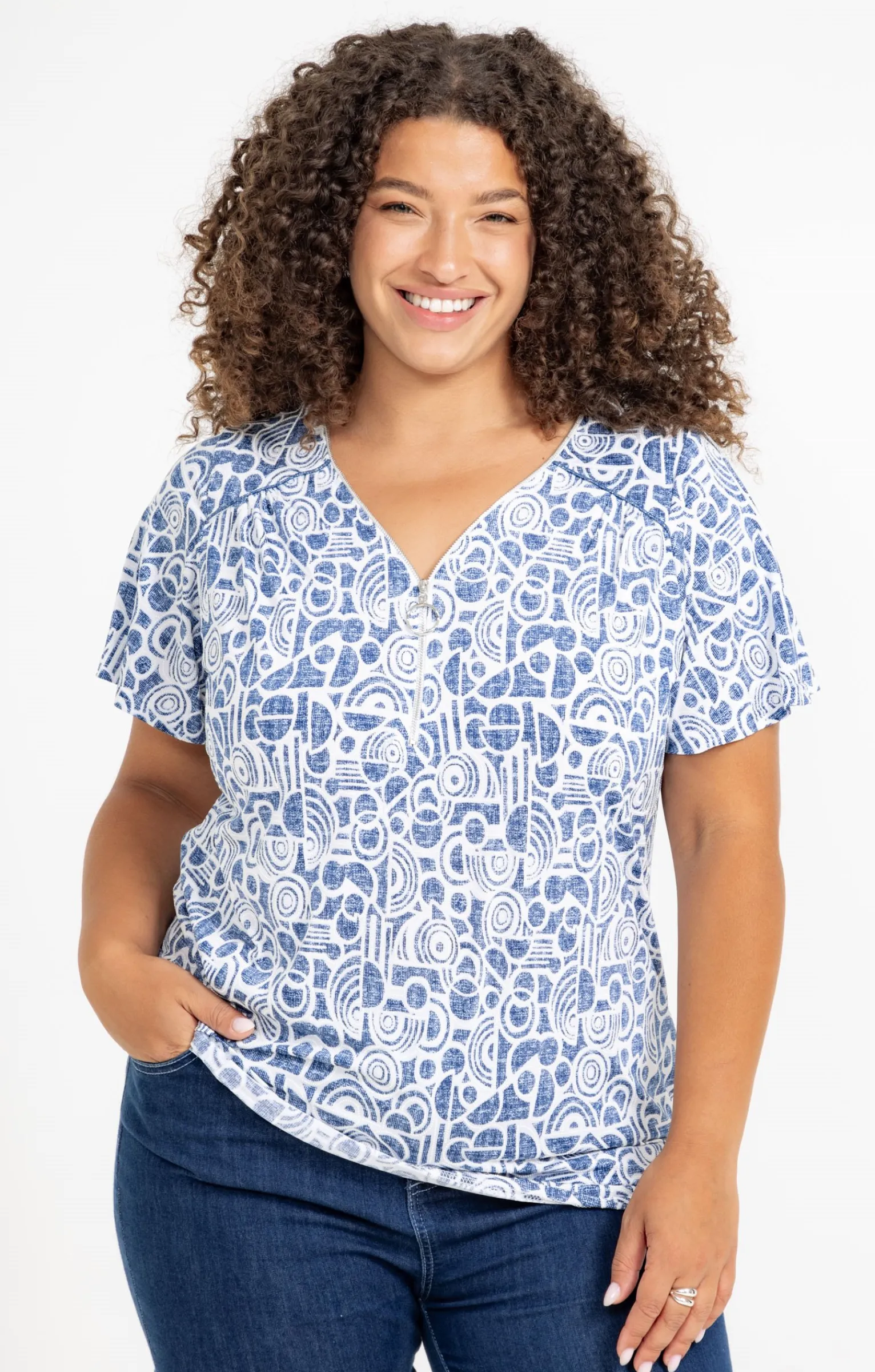 Toscane Boutique Tee-shirts|Tee-shirt bicolore BLEU