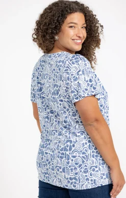 Toscane Boutique Tee-shirts|Tee-shirt bicolore BLEU