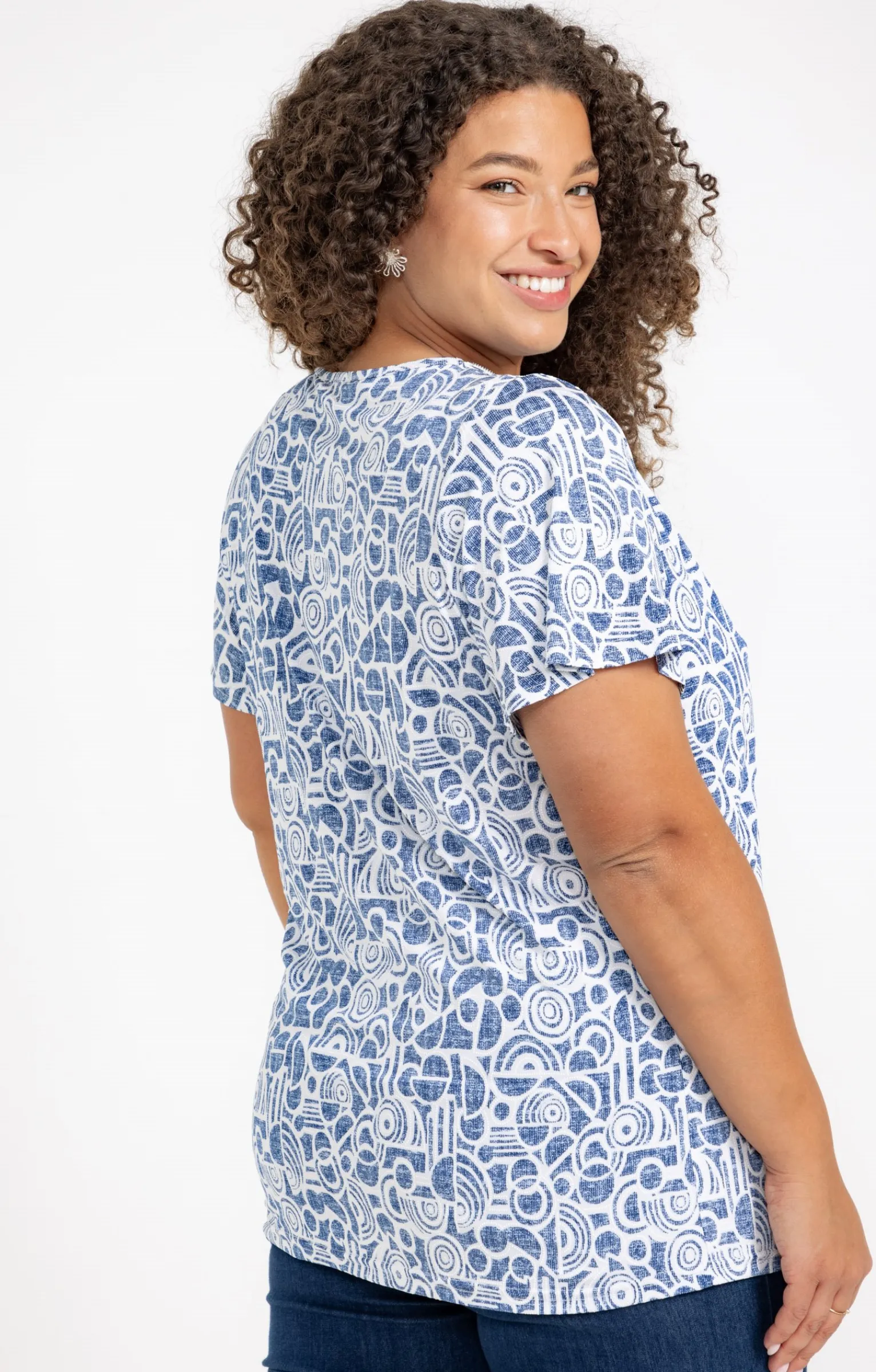 Toscane Boutique Tee-shirts|Tee-shirt bicolore BLEU